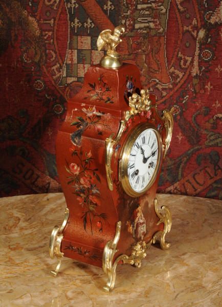 fig 3. Lacquer and Ormolu Antique French Boudoir Clock