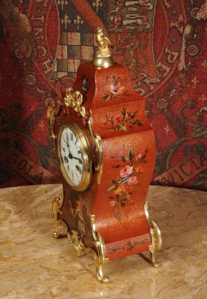 fig 4. Lacquer and Ormolu Antique French Boudoir Clock