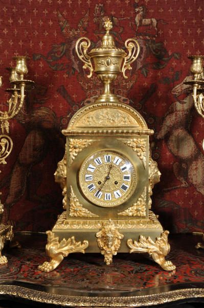 fig 4. Huge Classical Gilt Brass Clock Set