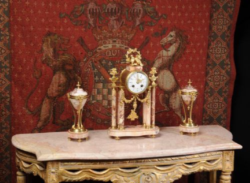 fig 1. Specimen Marble and Ormolu Boudoir Clock Set