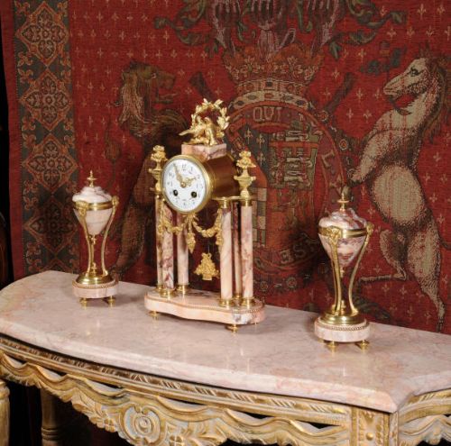 fig 2. Specimen Marble and Ormolu Boudoir Clock Set