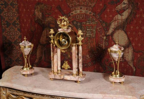 fig 3. Specimen Marble and Ormolu Boudoir Clock Set