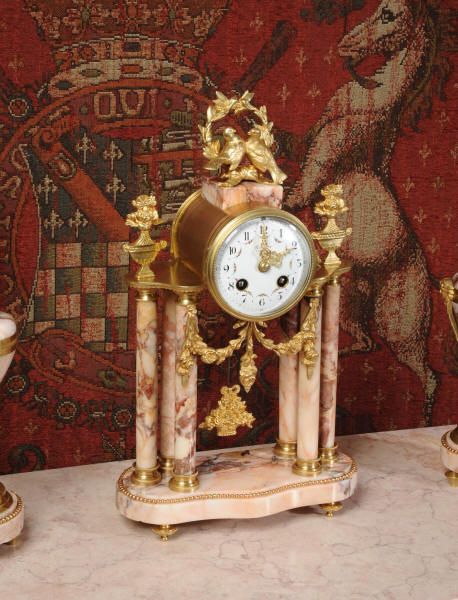 fig 4. Specimen Marble and Ormolu Boudoir Clock Set