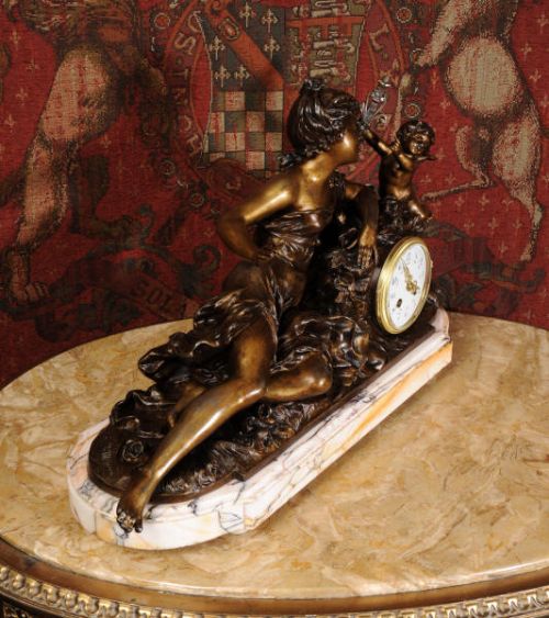 fig 3. Stunning Antique French Boudoir Clock
by Hippolyte François Moreau (1832-1927) and
Louis Auguste Moreau (1834-1917)