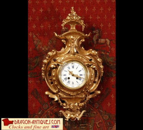 Japy Freres Gilt Cartel Wall Clock

