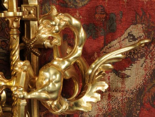 fig 2. Huge and Magnificent Gilt Brass Cartel Wall Clock ~ Dragons