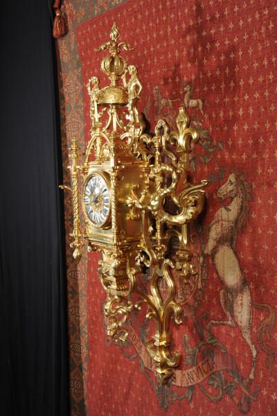 fig 5. Huge and Magnificent Gilt Brass Cartel Wall Clock ~ Dragons
