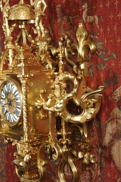 fig 6. Huge and Magnificent Gilt Brass Cartel Wall Clock ~ Dragons