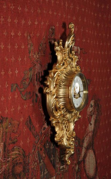 fig 3. Antique French Rococo Cartel Wall Clock by Japy Freres.