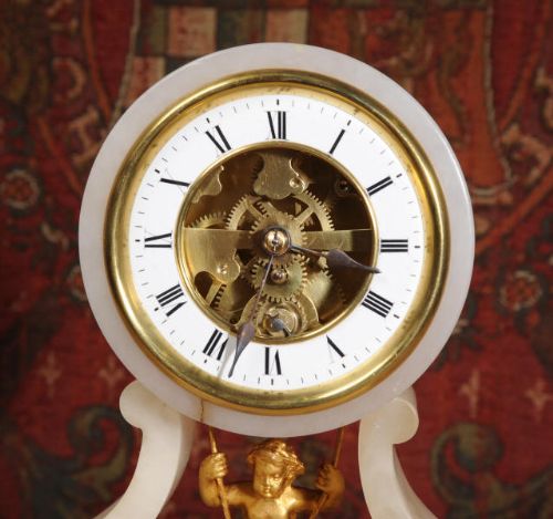 fig 3. Rare Eugéne Farcot Cherub On A Swing Boudoir Clock
~ French - Circa 1870 ~