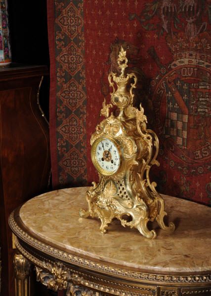 fig 4. Large Antique French Gilt Brass Clock by Japy Freres
~ French - Circa 1880 ~