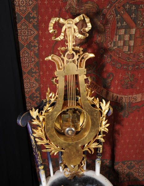 fig 4. Huge Louis XVI Ormolu Lyre Cartel Wall Clock by Charles Hour