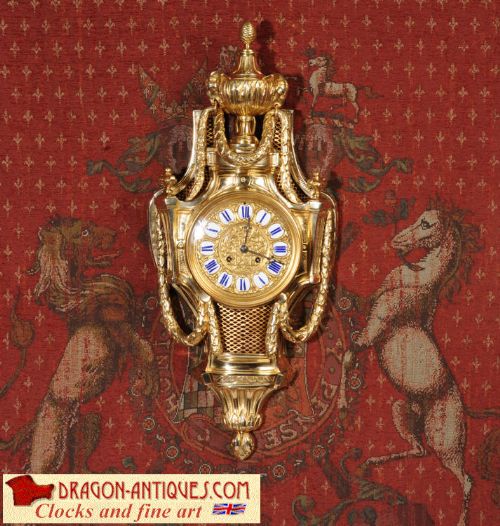 Antique French Cartel Wall Clock 
By Japy Freres
