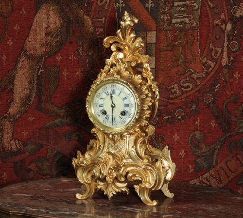 fig 1. Antique French Rococo Boudoir Clock
by A. D. Mougin