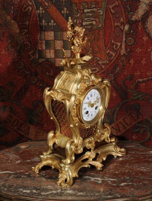 fig 2. Antique French Rococo Boudoir Table Clock
~ French - Circa 1880 ~