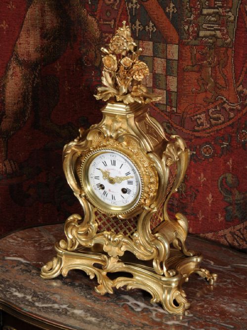fig 4. Antique French Rococo Boudoir Table Clock
~ French - Circa 1880 ~