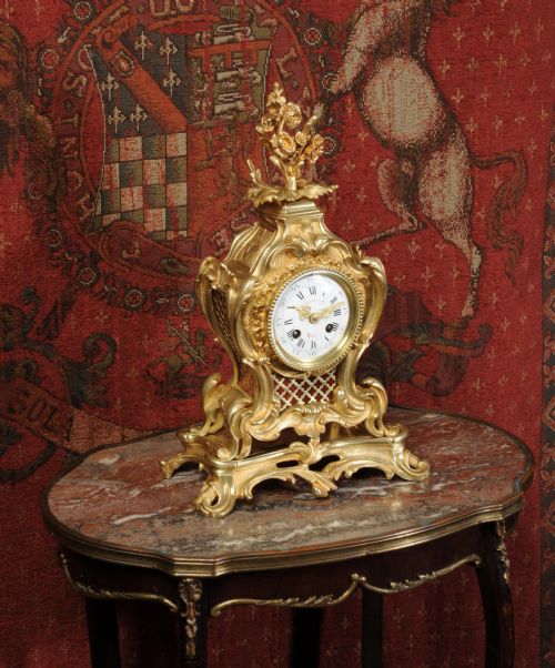 fig 5. Antique French Rococo Boudoir Table Clock
~ French - Circa 1880 ~