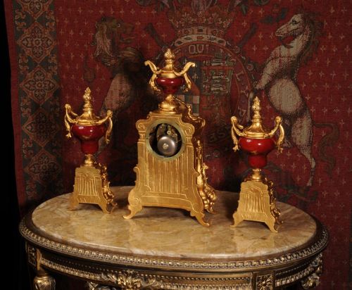 fig 4. Stunning Sevres Porcelain and Gilt Metal Clock Set ~ Love
~ French - Circa 1890 ~