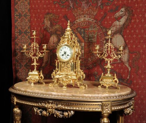 fig 1. Antique Louis XVI Clock Set
by A. D. Mougin
