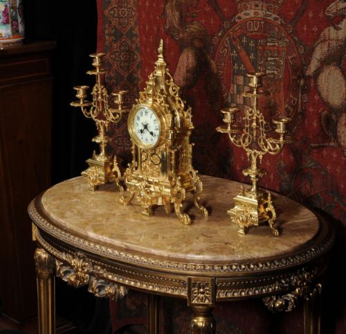 fig 3. Antique Louis XVI Clock Set
by A. D. Mougin