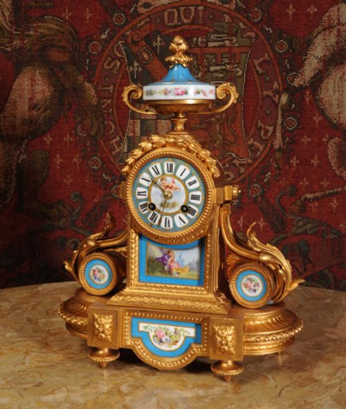 fig 1. Stunning Japy Freres Sevres Porcelain &
Gilt Metal Clock ~ Love