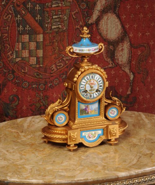 fig 3. Stunning Japy Freres Sevres Porcelain &
Gilt Metal Clock ~ Love