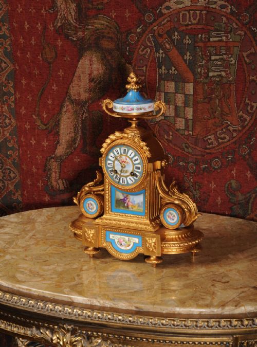 fig 4. Stunning Japy Freres Sevres Porcelain &
Gilt Metal Clock ~ Love