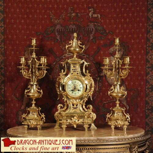 Stunning Japy Freres Gilt Brass Candelabra Set