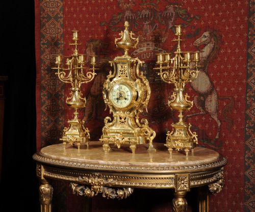 fig 1. Stunning Japy Freres Gilt Brass Candelabra Set