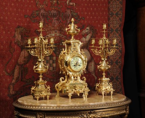 fig 2. Stunning Japy Freres Gilt Brass Candelabra Set