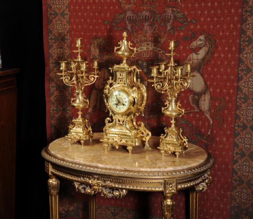fig 3. Stunning Japy Freres Gilt Brass Candelabra Set