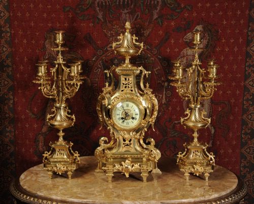 fig 4. Stunning Japy Freres Gilt Brass Candelabra Set