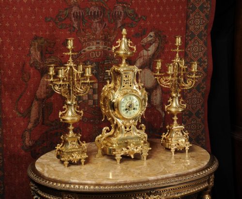 fig 5. Stunning Japy Freres Gilt Brass Candelabra Set