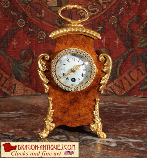 Miniature Antique French Boudoir Clock