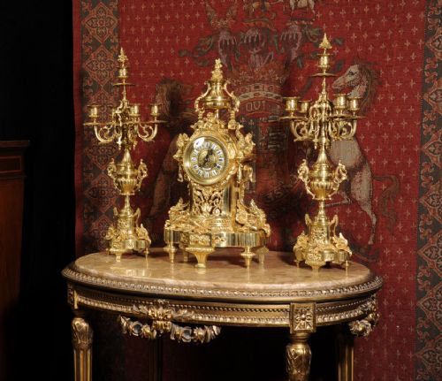 fig 1. Large Louis XVI Clock Set by Vincenti