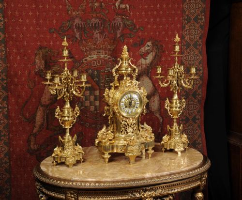 fig 2. Large Louis XVI Clock Set by Vincenti