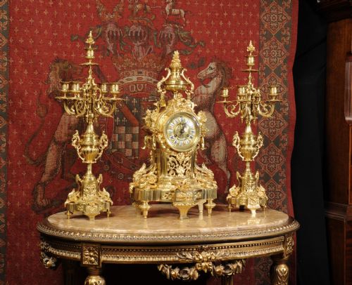 fig 3. Large Louis XVI Clock Set by Vincenti