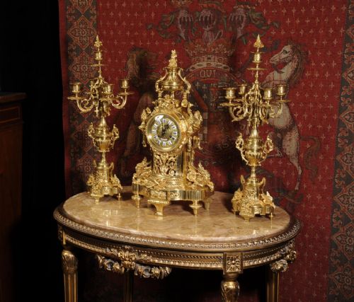 fig 4. Large Louis XVI Clock Set by Vincenti