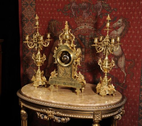 fig 5. Large Louis XVI Clock Set by Vincenti