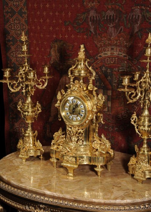 fig 6. Large Louis XVI Clock Set by Vincenti