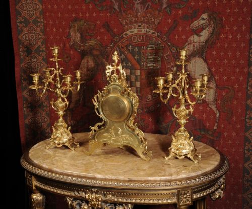 fig 4. Stunning Antique French Rococo Clock Set