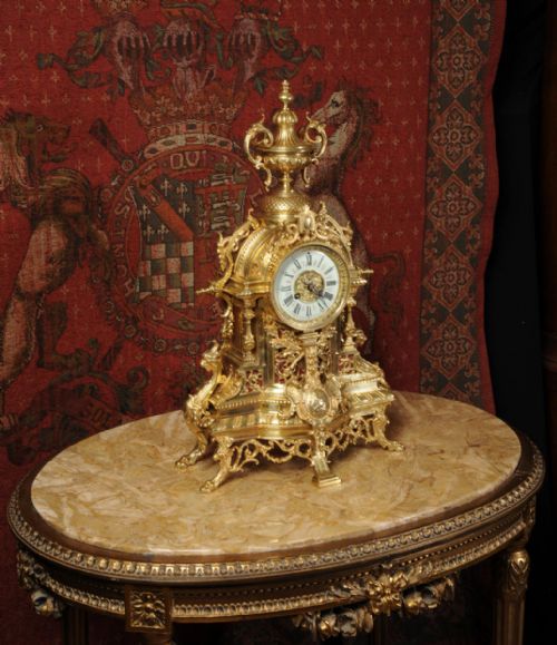 fig 2. Large Antique French Bronze Clock by Samuel Marti