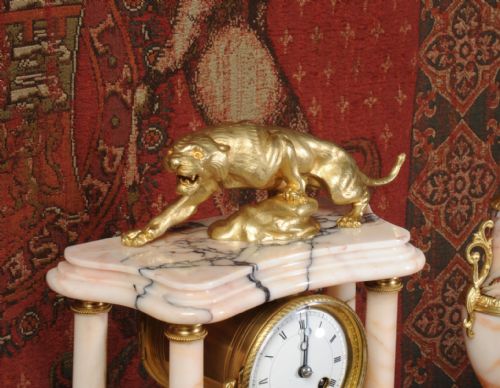 fig 3. Specimen Marble and Ormolu Clock Set ~ Lionne En Furie
after T. F Cartier