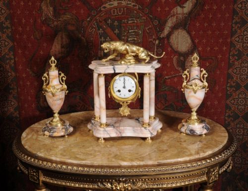 fig 5. Specimen Marble and Ormolu Clock Set ~ Lionne En Furie
after T. F Cartier