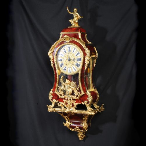 fig 3. Fine Rococo Ormolu and Red Veneer Bracket Clock
With Original Bracket