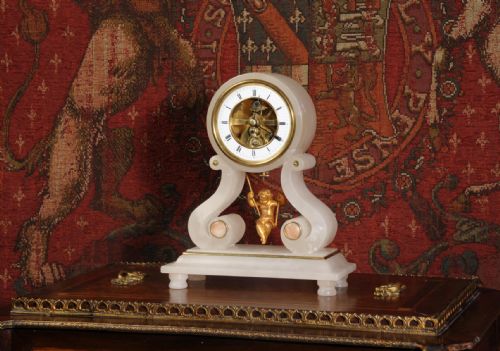 fig 1.
Rare Eugéne Farcot Cherub On A Swing Boudoir Clock