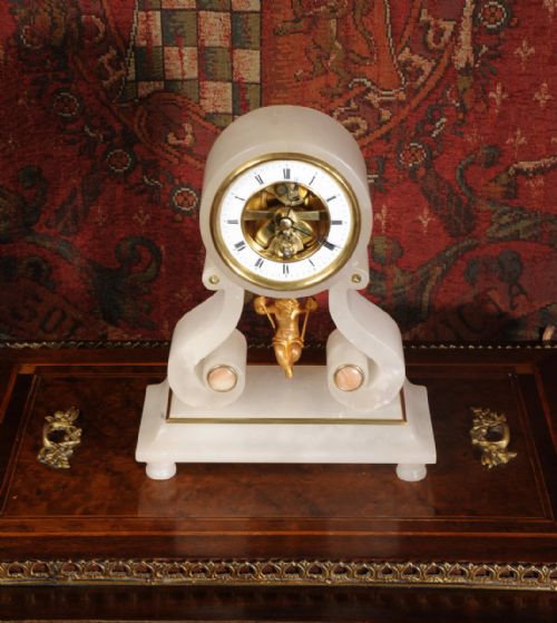 fig 5.
Rare Eugéne Farcot Cherub On A Swing Boudoir Clock