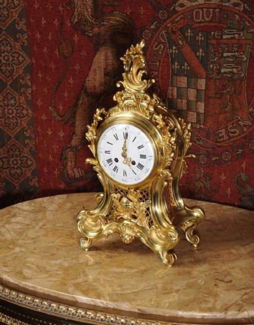 fig 2. Fine Louis Japy Gilt Bronze Ormolu Rococo Table Clock