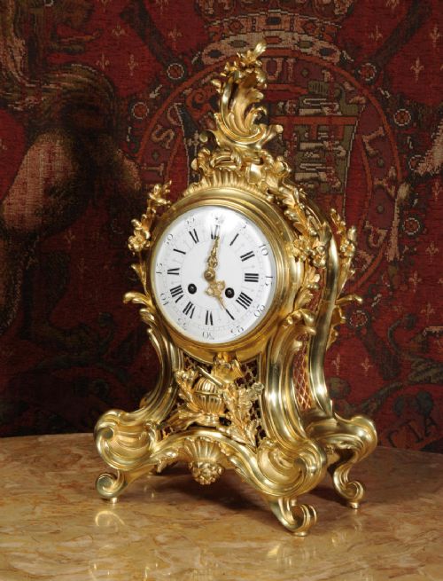 fig 3. Fine Louis Japy Gilt Bronze Ormolu Rococo Table Clock