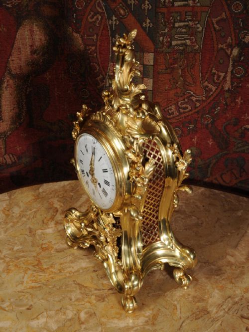 fig 5. Fine Louis Japy Gilt Bronze Ormolu Rococo Table Clock